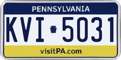 PA license plate KVI5031