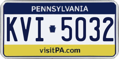 PA license plate KVI5032
