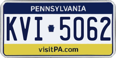 PA license plate KVI5062
