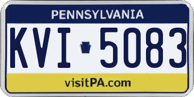 PA license plate KVI5083
