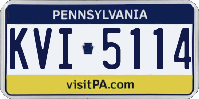 PA license plate KVI5114