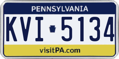PA license plate KVI5134