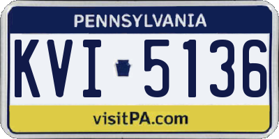 PA license plate KVI5136