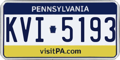 PA license plate KVI5193