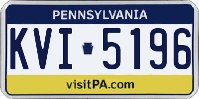 PA license plate KVI5196
