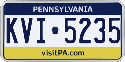 PA license plate KVI5235