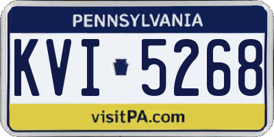 PA license plate KVI5268