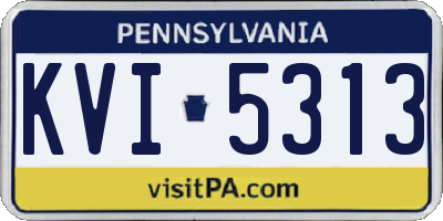 PA license plate KVI5313