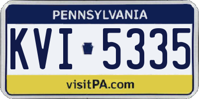 PA license plate KVI5335