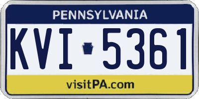 PA license plate KVI5361