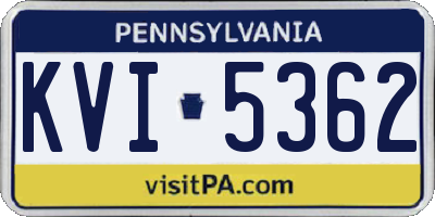 PA license plate KVI5362