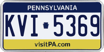 PA license plate KVI5369
