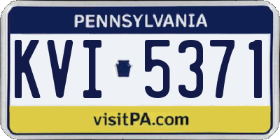 PA license plate KVI5371