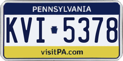 PA license plate KVI5378