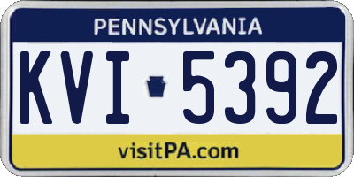 PA license plate KVI5392