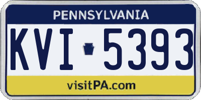 PA license plate KVI5393
