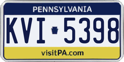 PA license plate KVI5398