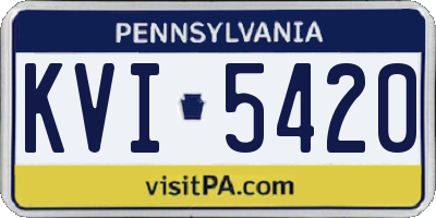 PA license plate KVI5420