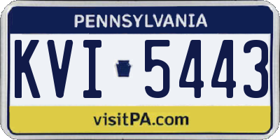 PA license plate KVI5443