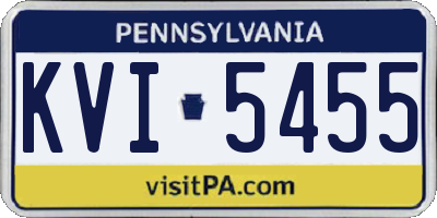 PA license plate KVI5455