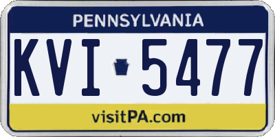 PA license plate KVI5477