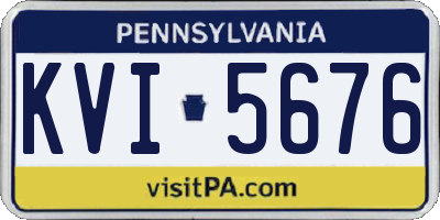 PA license plate KVI5676