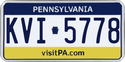 PA license plate KVI5778