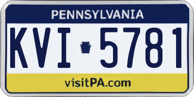 PA license plate KVI5781