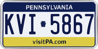 PA license plate KVI5867