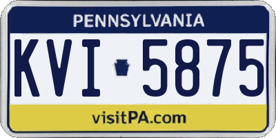 PA license plate KVI5875