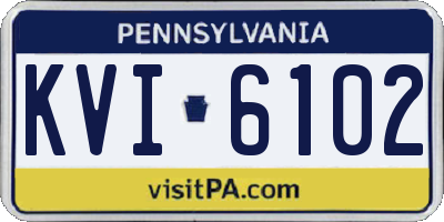 PA license plate KVI6102