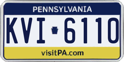 PA license plate KVI6110