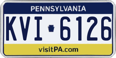 PA license plate KVI6126