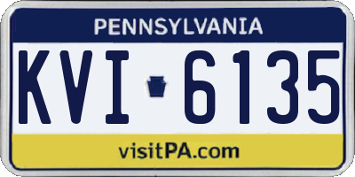 PA license plate KVI6135