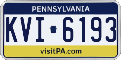 PA license plate KVI6193
