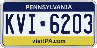 PA license plate KVI6203