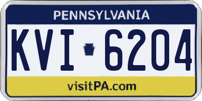 PA license plate KVI6204