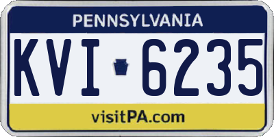 PA license plate KVI6235