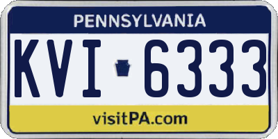 PA license plate KVI6333