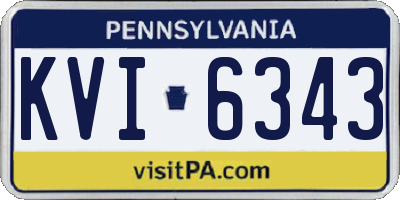 PA license plate KVI6343