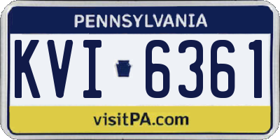 PA license plate KVI6361