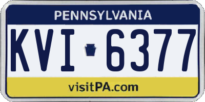PA license plate KVI6377