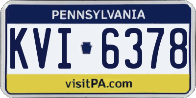 PA license plate KVI6378