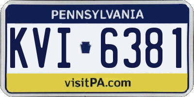 PA license plate KVI6381
