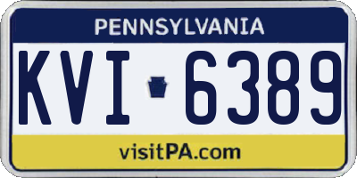 PA license plate KVI6389