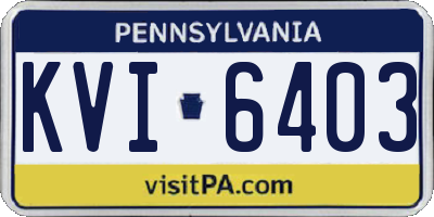 PA license plate KVI6403
