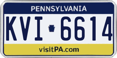 PA license plate KVI6614