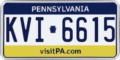 PA license plate KVI6615