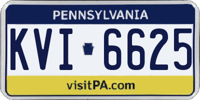 PA license plate KVI6625