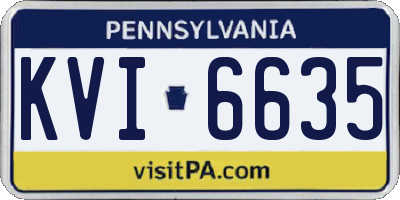 PA license plate KVI6635